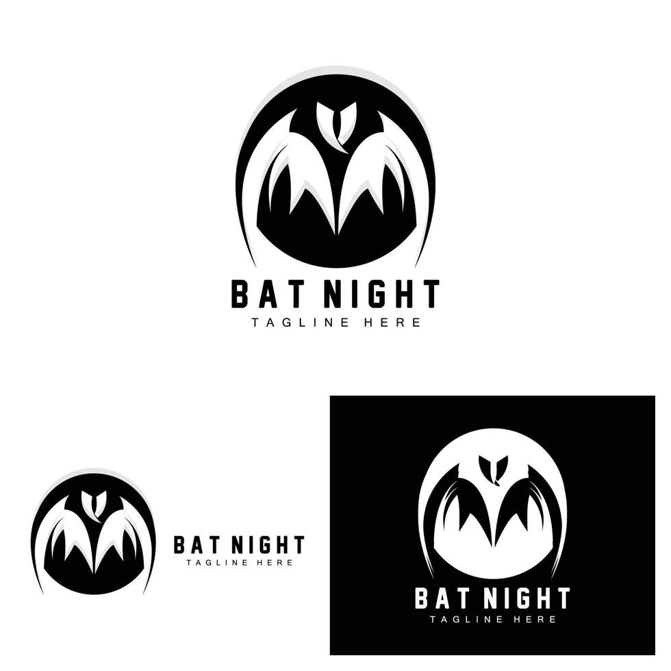 logotipo de morcego, ícone de animal voador noturno, vetor da empresa, modelo de halloween