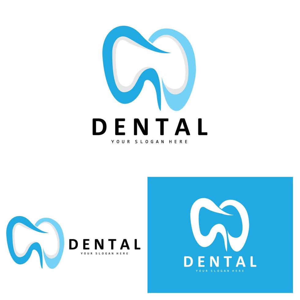 logotipo do dente, vetor de saúde bucal, ilustração de marca de cuidados