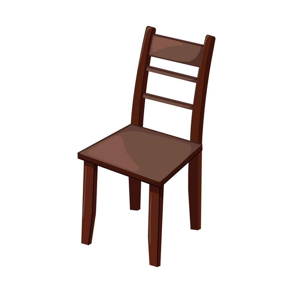 ilustração em vetor de desenhos animados de cadeira de madeira de móveis