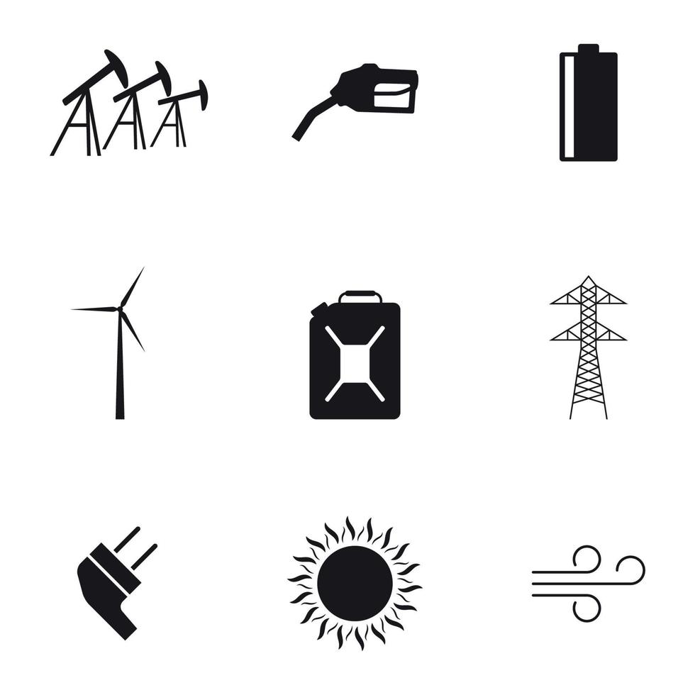 conjunto de ícones isolados em uma energia de tema vetor