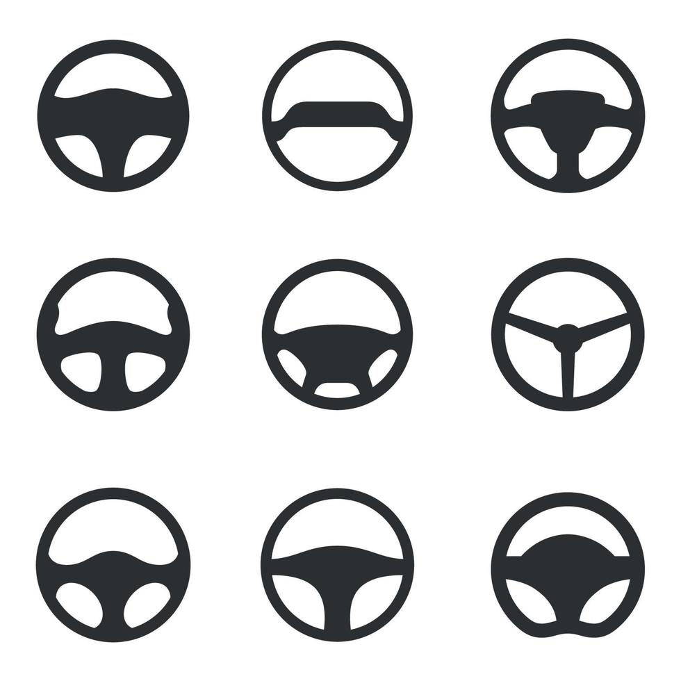 conjunto de ícones isolados em um volante de tema vetor