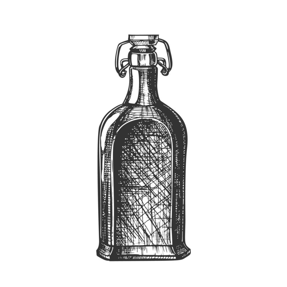 garrafa de uísque em branco desenhada com vetor de tampa flip