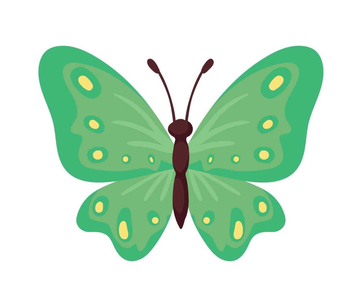 borboleta com asas verdes vetor