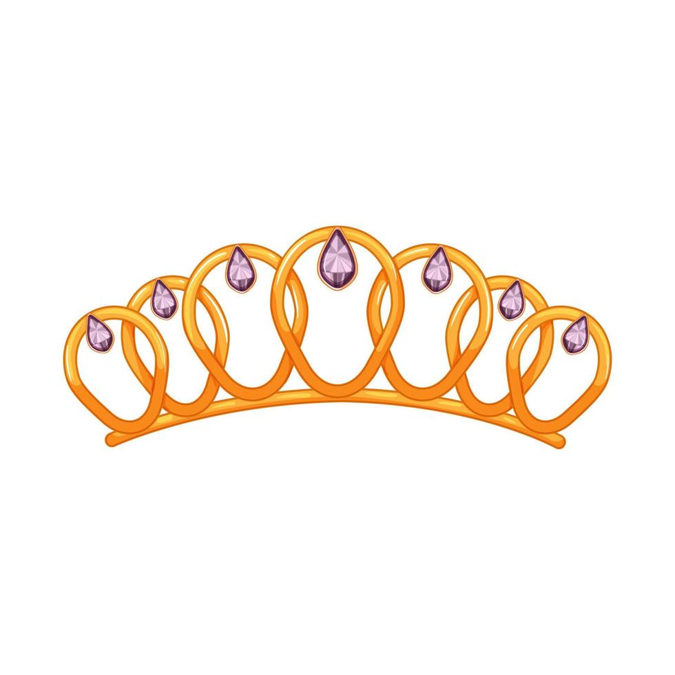 ilustração vetorial de desenhos animados de coroa de tiara de diadema vetor
