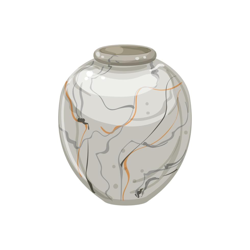 ilustração em vetor de desenho de vaso de mármore interior