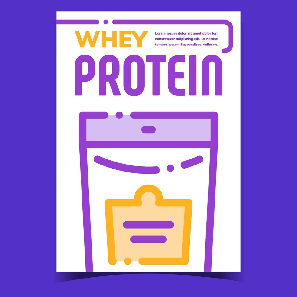 vetor de cartaz de publicidade criativa de proteína de soro de leite
