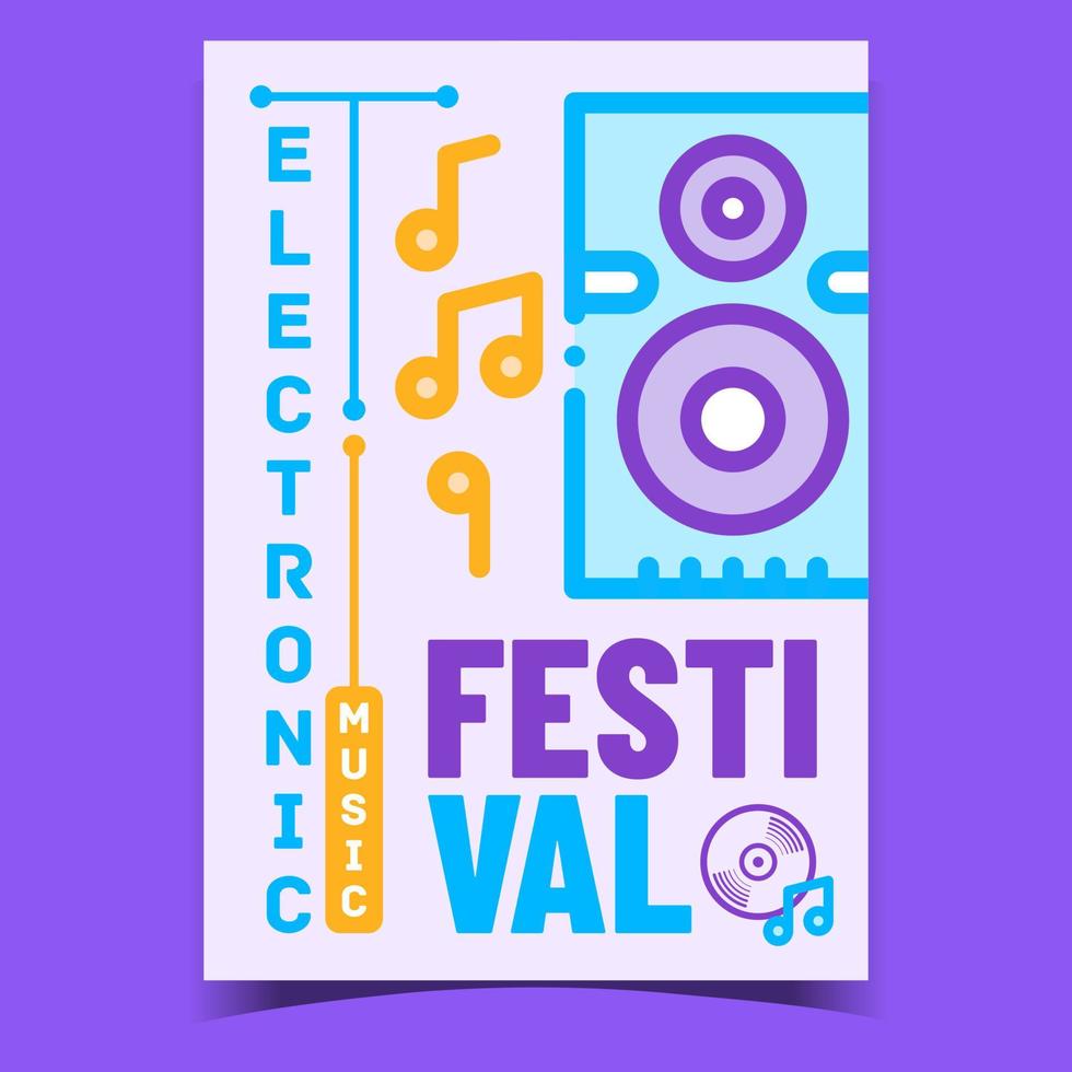 vetor de cartaz promocional de festival de música eletrônica