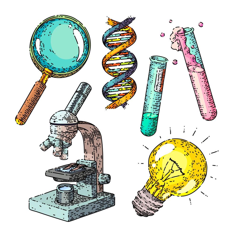 ciência, química, conjunto, esboço, vetor desenhado à mão