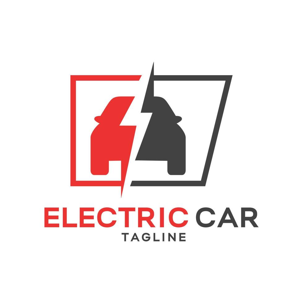 vetor de logotipo simples de carro elétrico