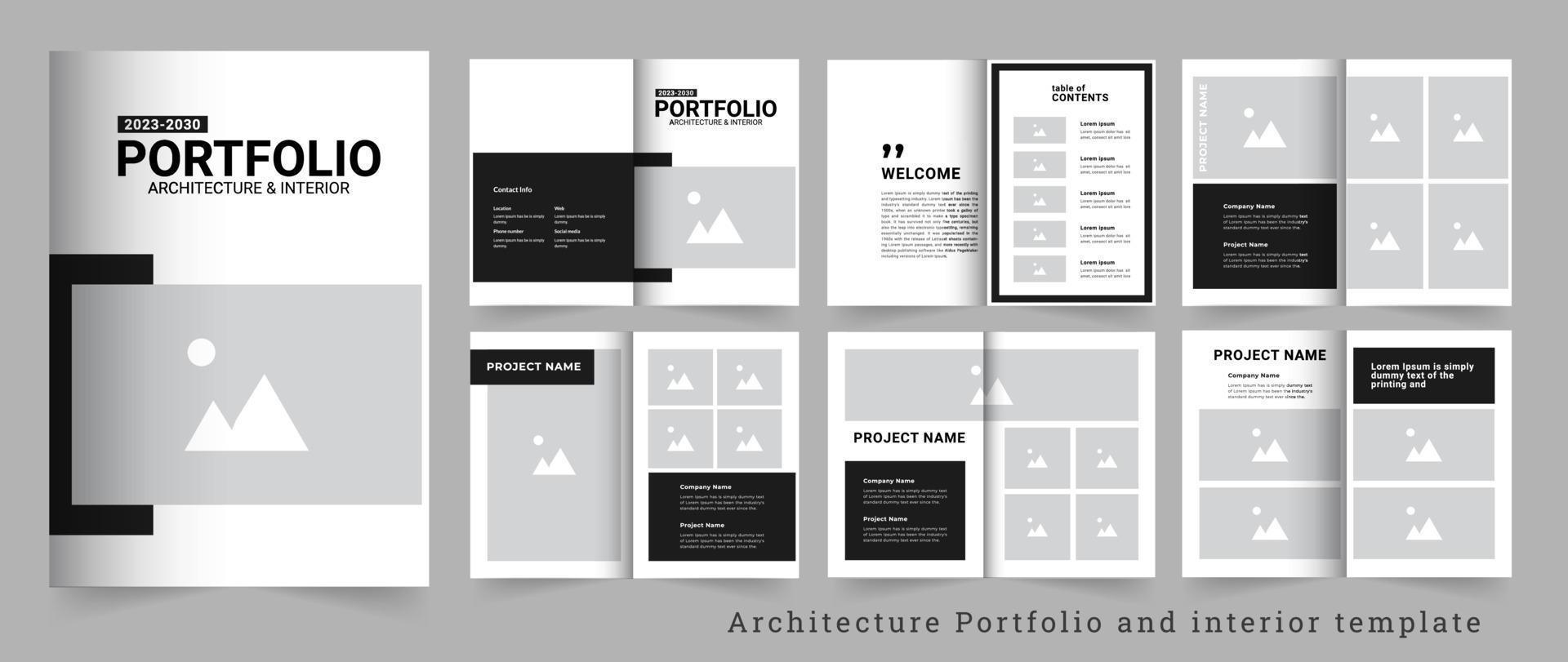 modelo de design de portfólio de arquitetura ou interior vetor