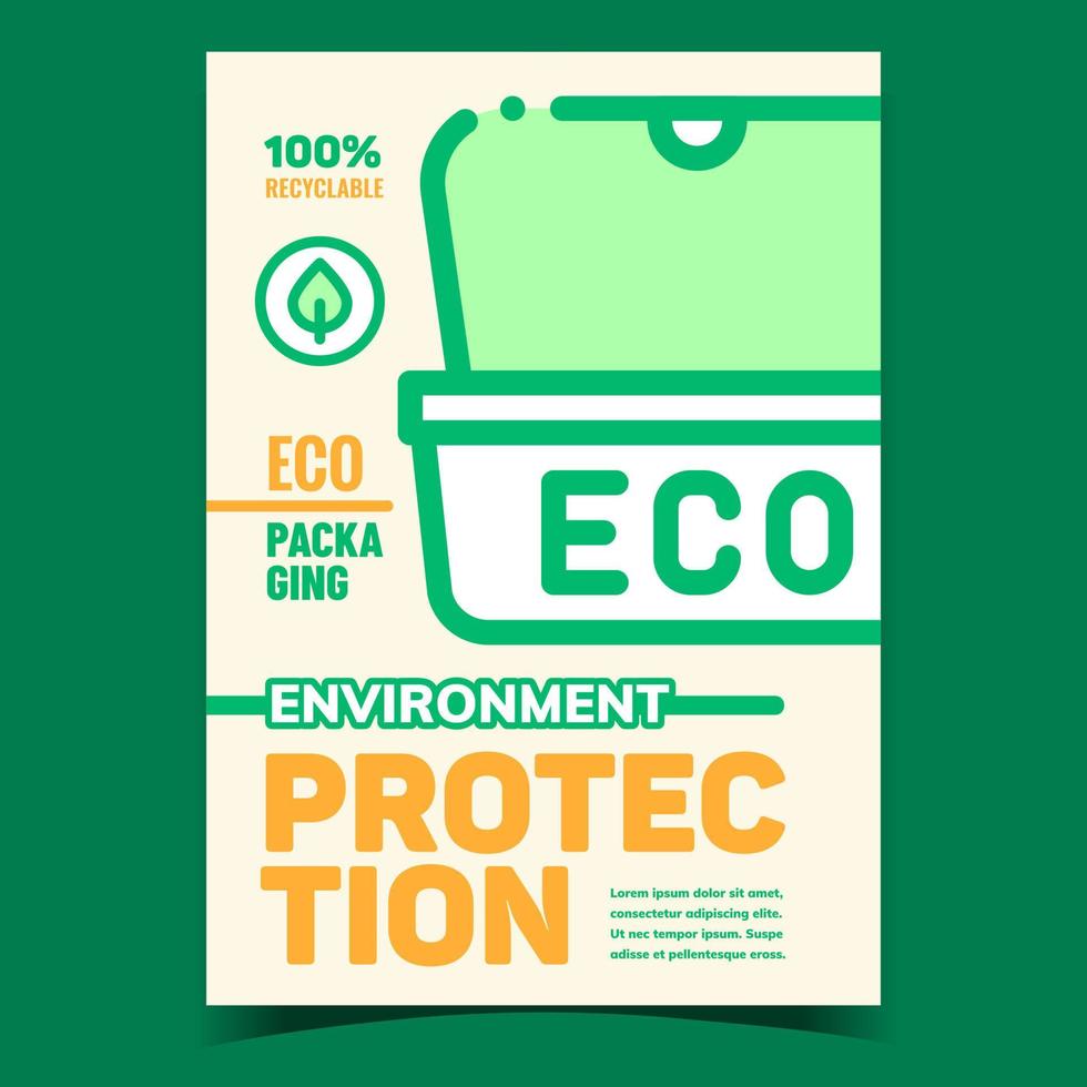 vetor de banner promocional de proteção ambiental