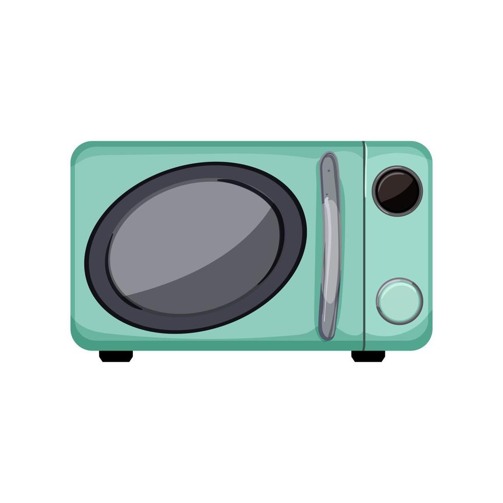 ilustração em vetor de desenhos animados de forno de microondas de botão