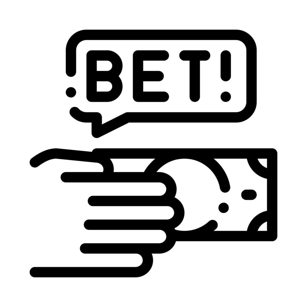 mão fazer apostas e ícone de jogos de azar ilustração vetorial vetor