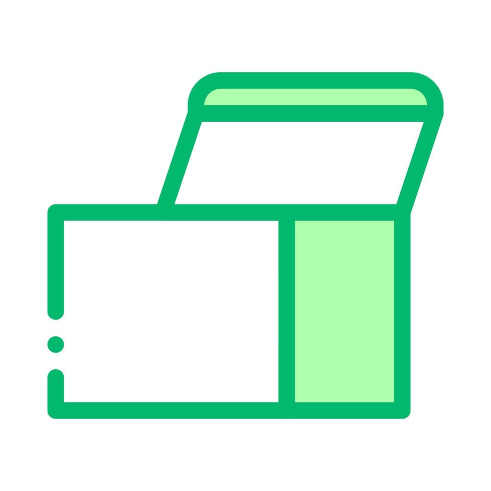 ícone de vetor de caixa de papelão quadrado aberto