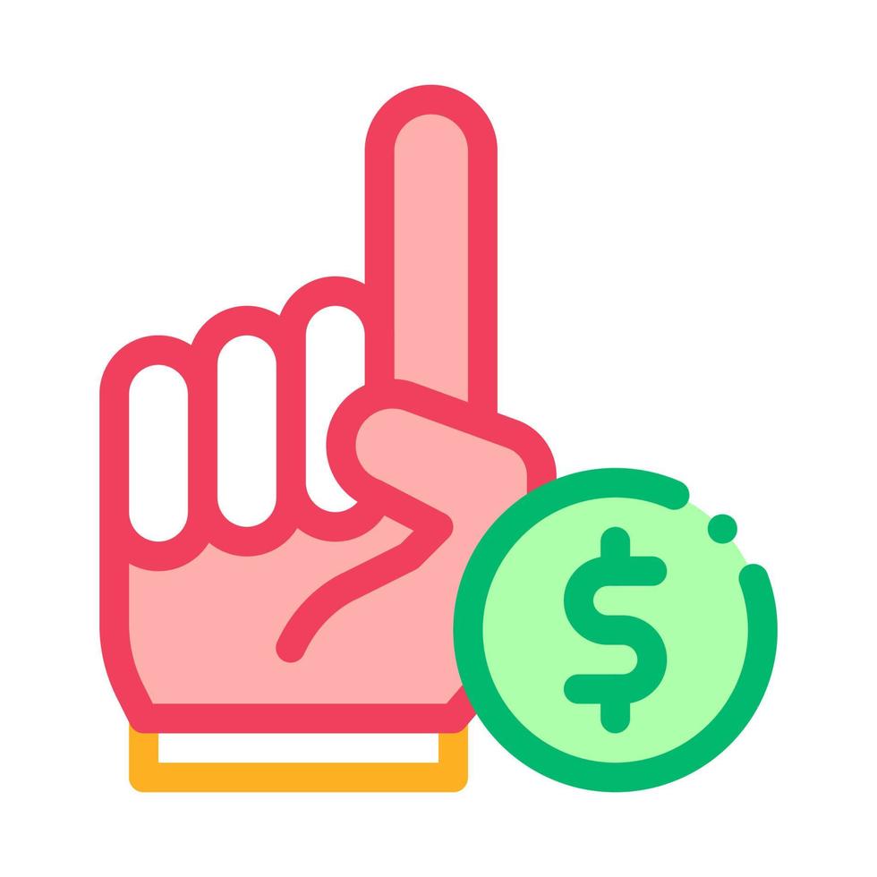 sinal de mão dinheiro apostando e ilustração em vetor ícone de jogos de azar