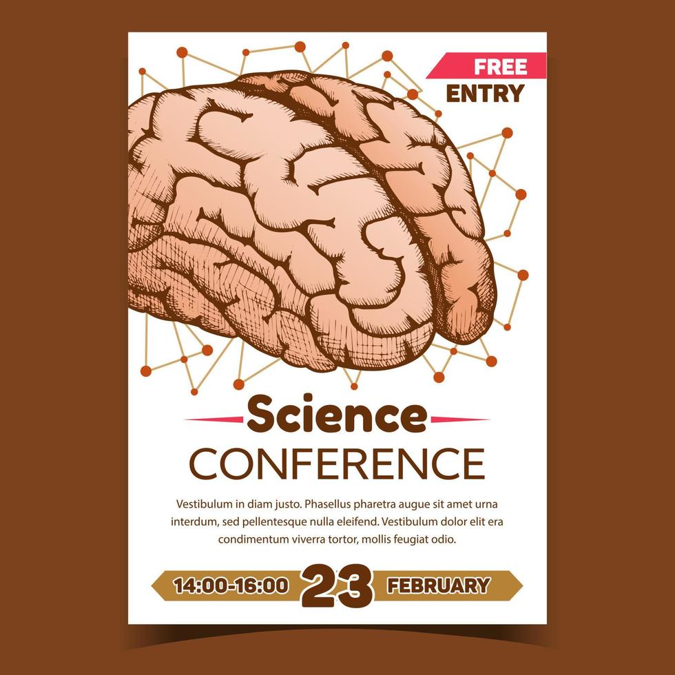 vetor de cartaz promocional de conferência de ciências anatômicas