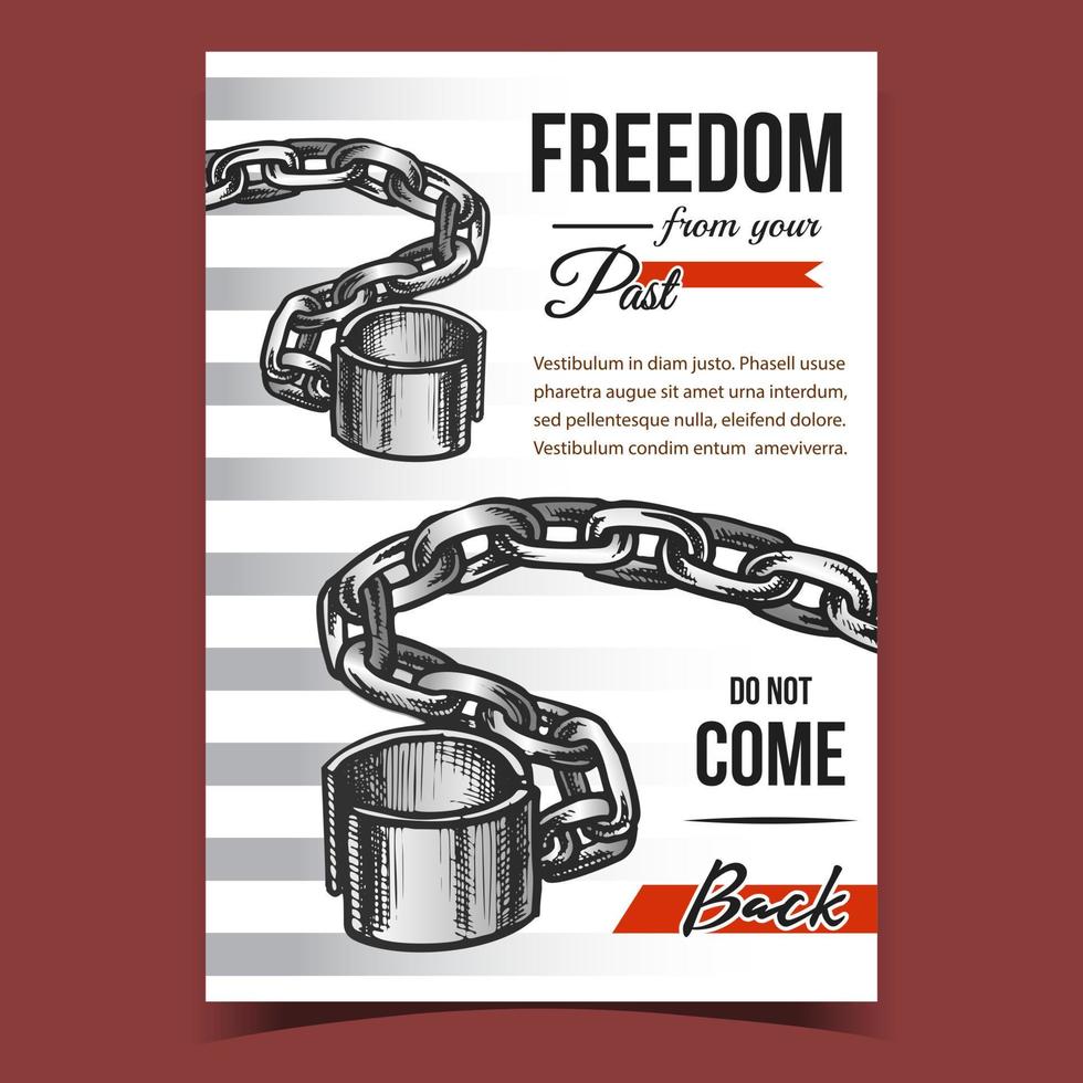 liberdade do vetor de cartaz de publicidade da prisão anterior