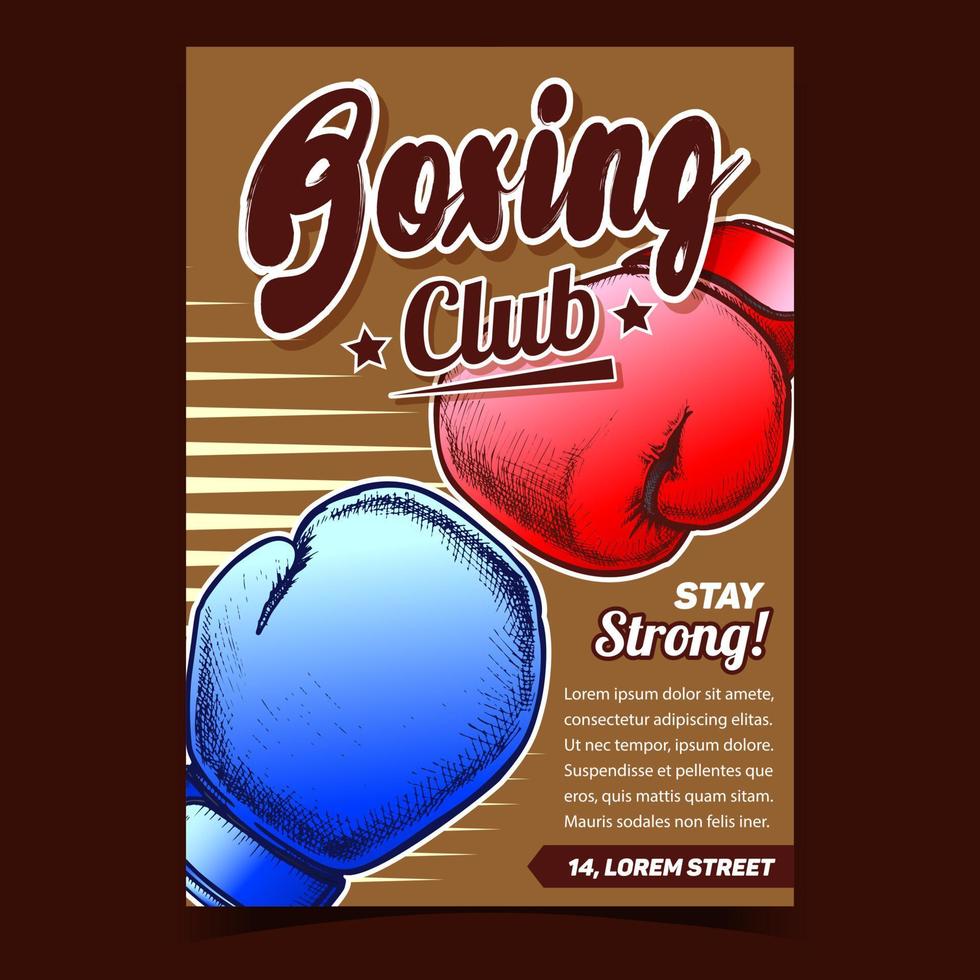 vetor de cartaz de publicidade de clube esportivo de boxe