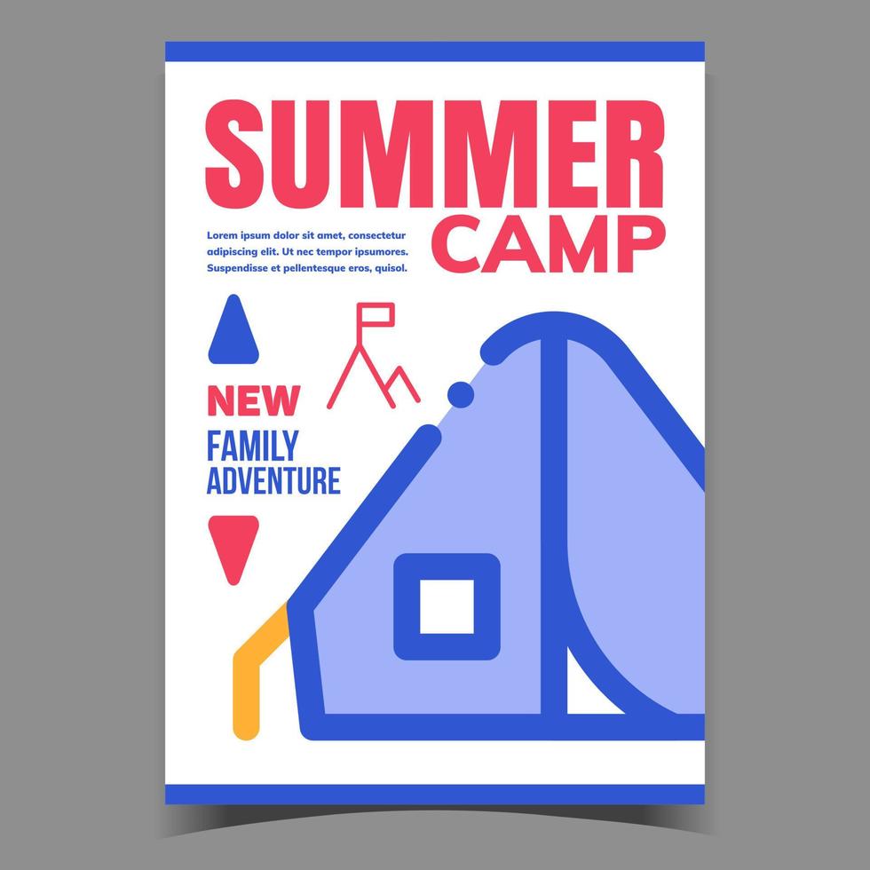 vetor de cartaz de propaganda criativa de acampamento de verão