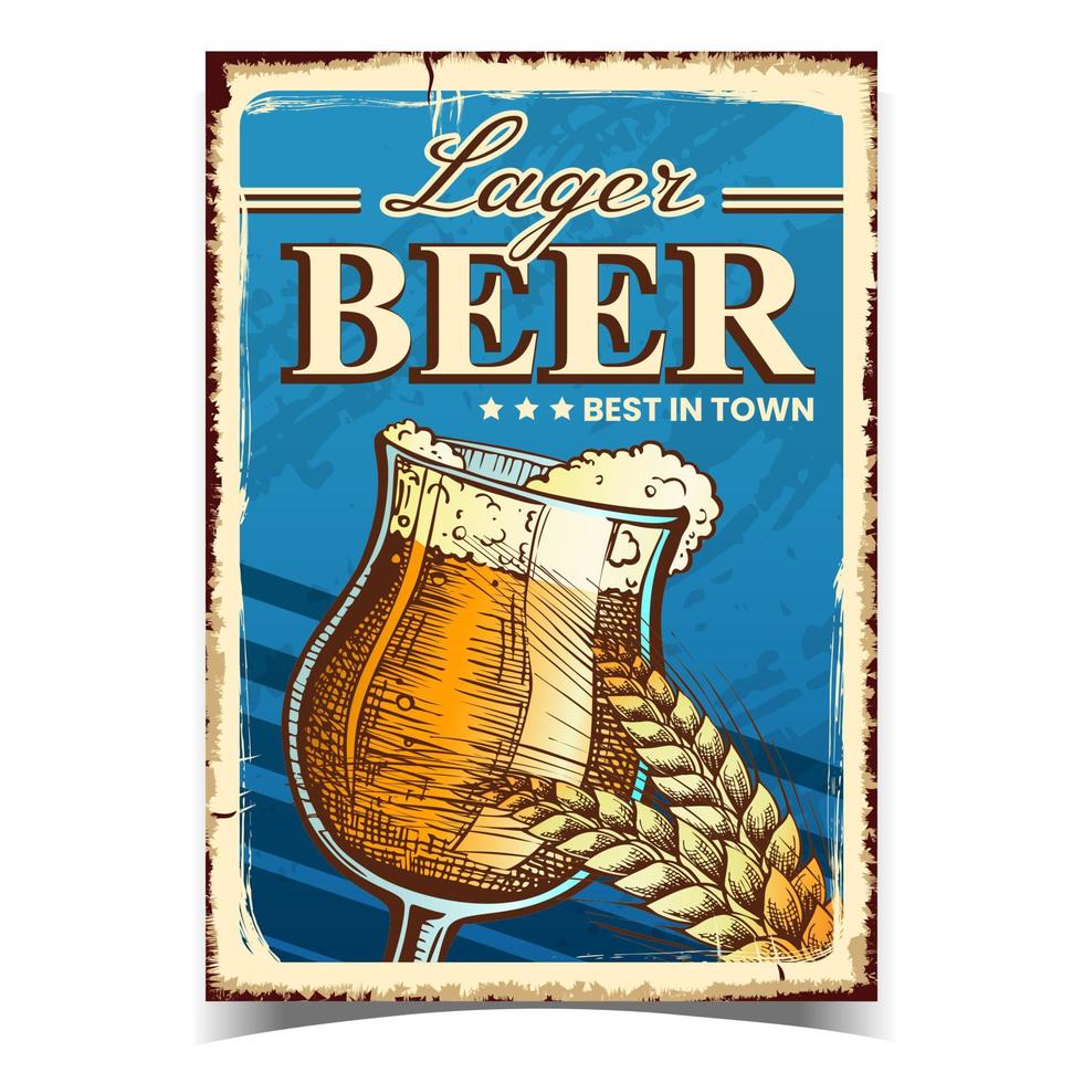 vetor de banner de publicidade criativa de cerveja lager