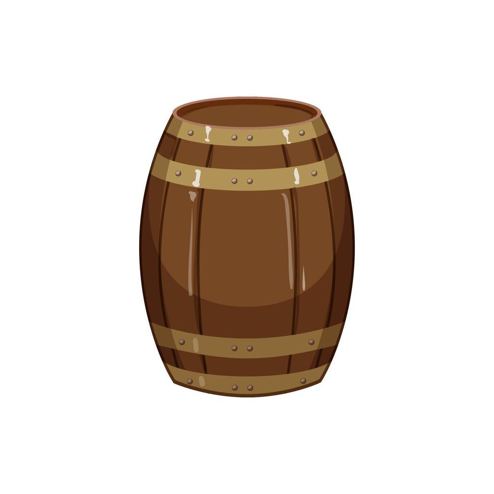 ilustração vetorial de desenhos animados de vinho de barril antigo vetor