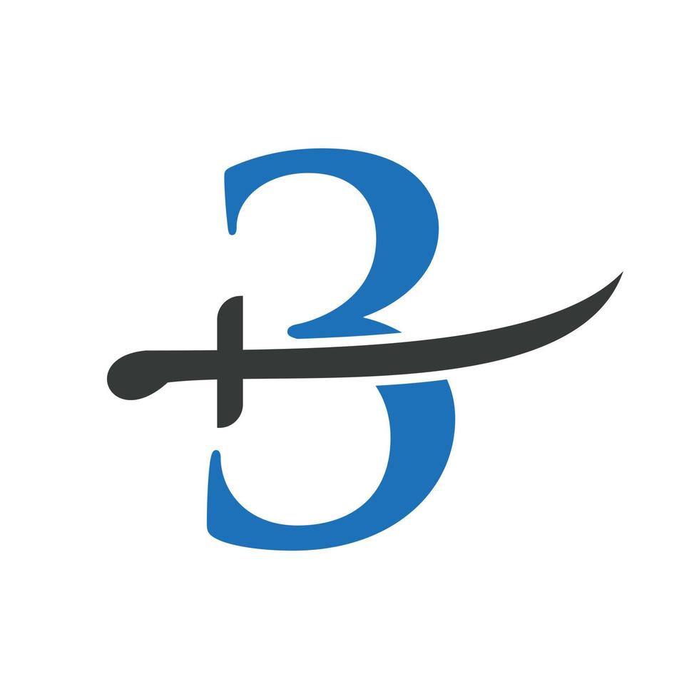 modelo de vetor de logotipo de espadas de carta 3. ícone de espadas para símbolo de proteção e privacidade
