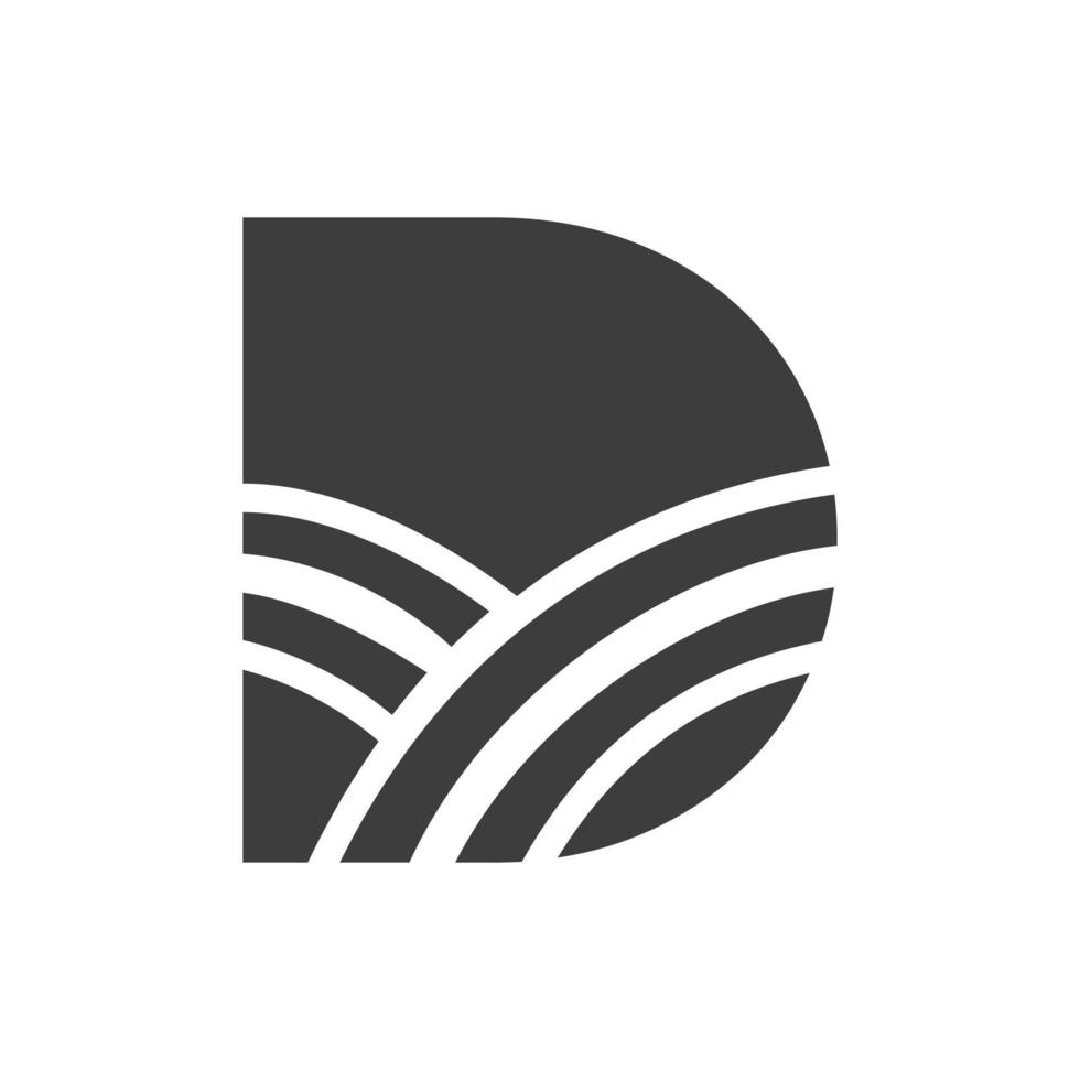 logotipo da agricultura no conceito de letra d. logotipo da fazenda baseado no alfabeto para padaria, pão, pastelaria, identidade comercial de indústrias domésticas vetor
