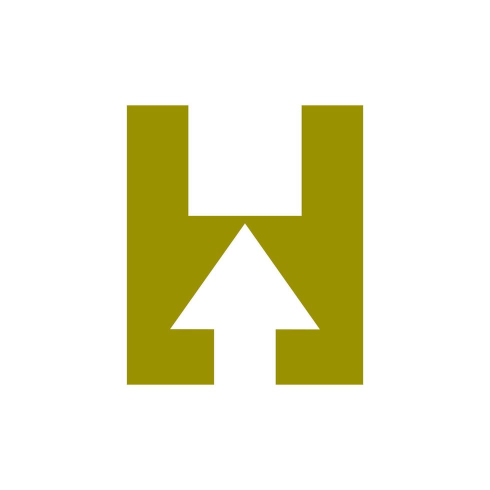 logotipo financeiro da letra h com design de seta de crescimento. elemento de contabilidade, modelo de vetor de símbolo de investimento financeiro