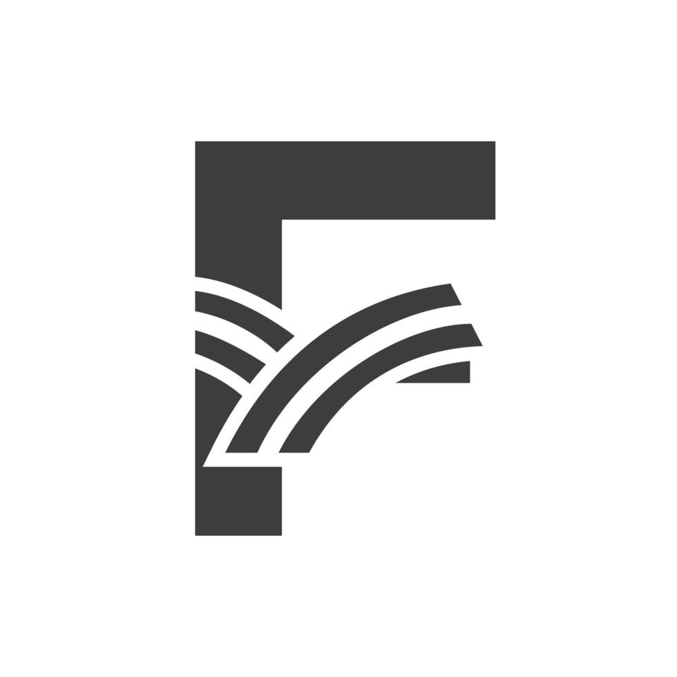logotipo da agricultura no conceito de letra f. logotipo da fazenda baseado no alfabeto para padaria, pão, pastelaria, identidade comercial de indústrias domésticas vetor