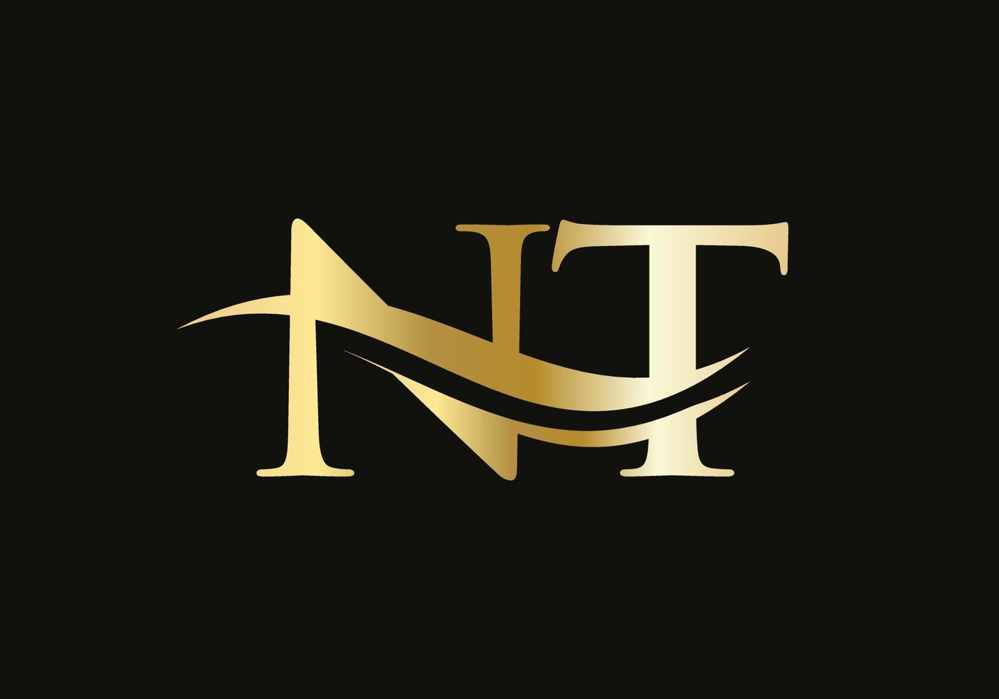 letra inicial nt logotipo vinculado para negócios e identidade da empresa. modelo de vetor de logotipo nt de letra moderna com tendência moderna