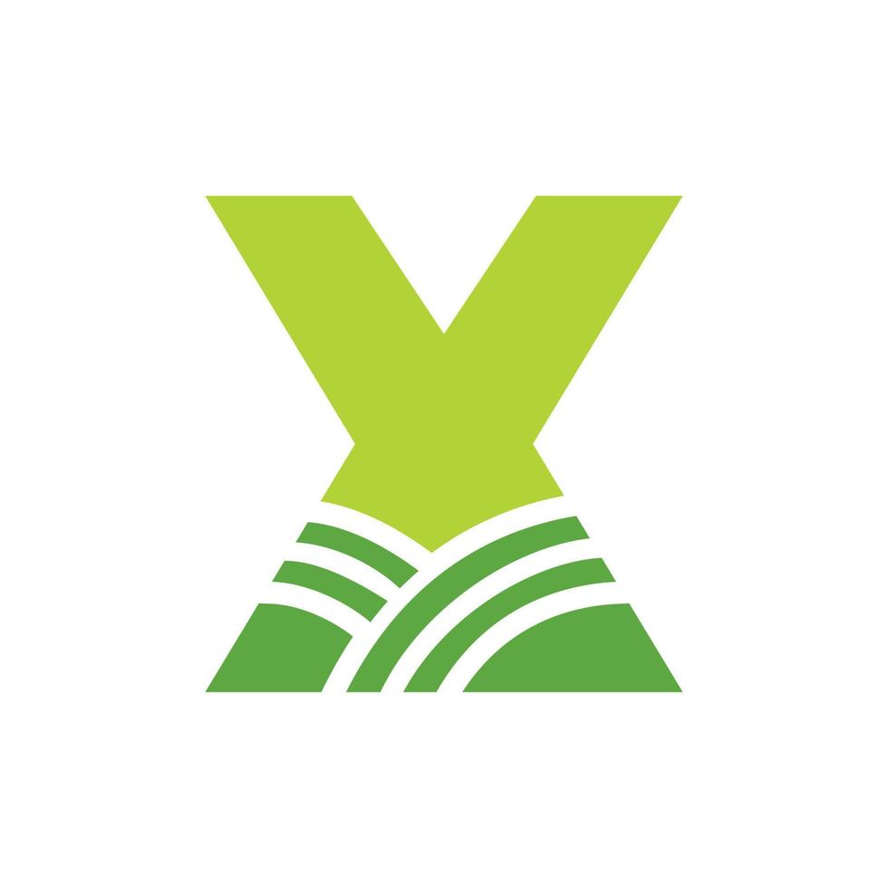 letra x logotipo da agricultura. logotipo agro farm baseado no alfabeto para padaria, pão, bolo, café, pastelaria, identidade comercial de indústrias domésticas vetor