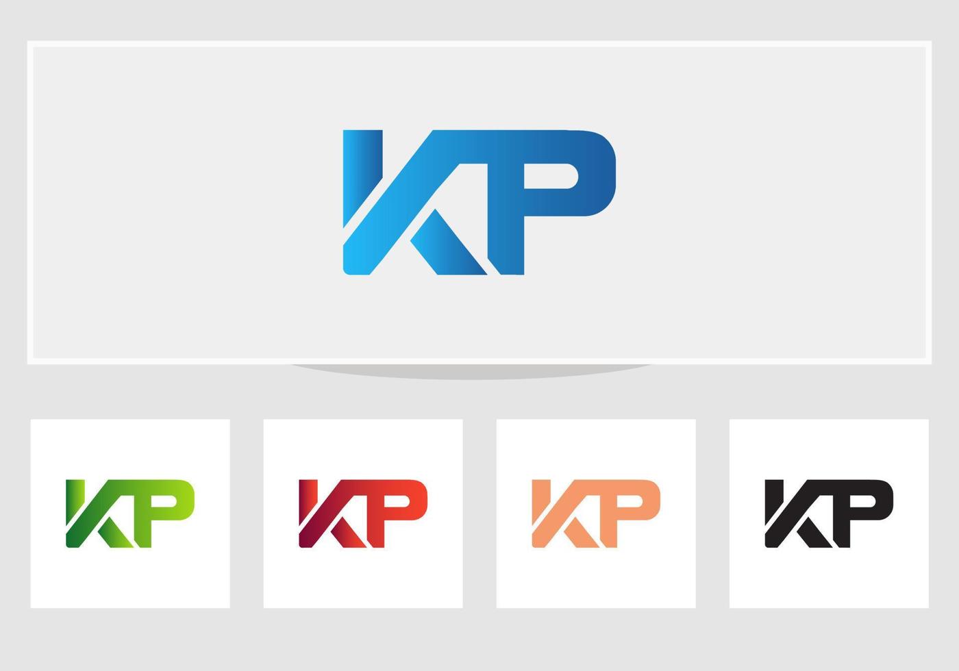 modelo de design de carta de logotipo kp moderno vetor