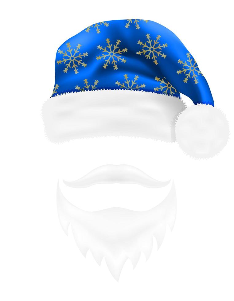 chapéu e barba de papai noel natal vetor