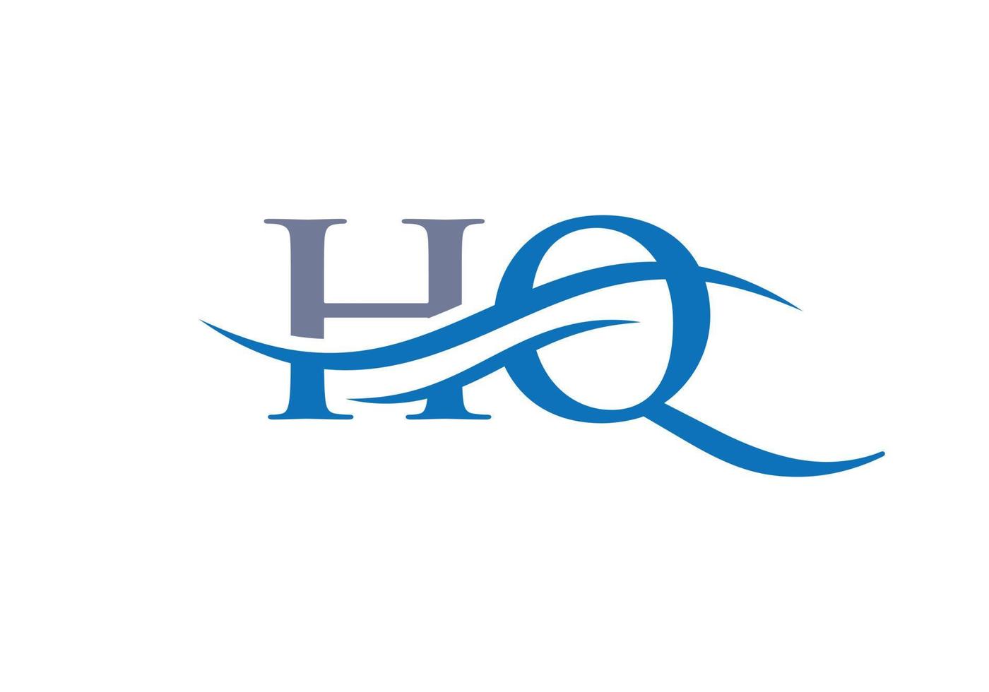 carta hq criativa com conceito de luxo. design moderno de logotipo hq para negócios e identidade da empresa. vetor