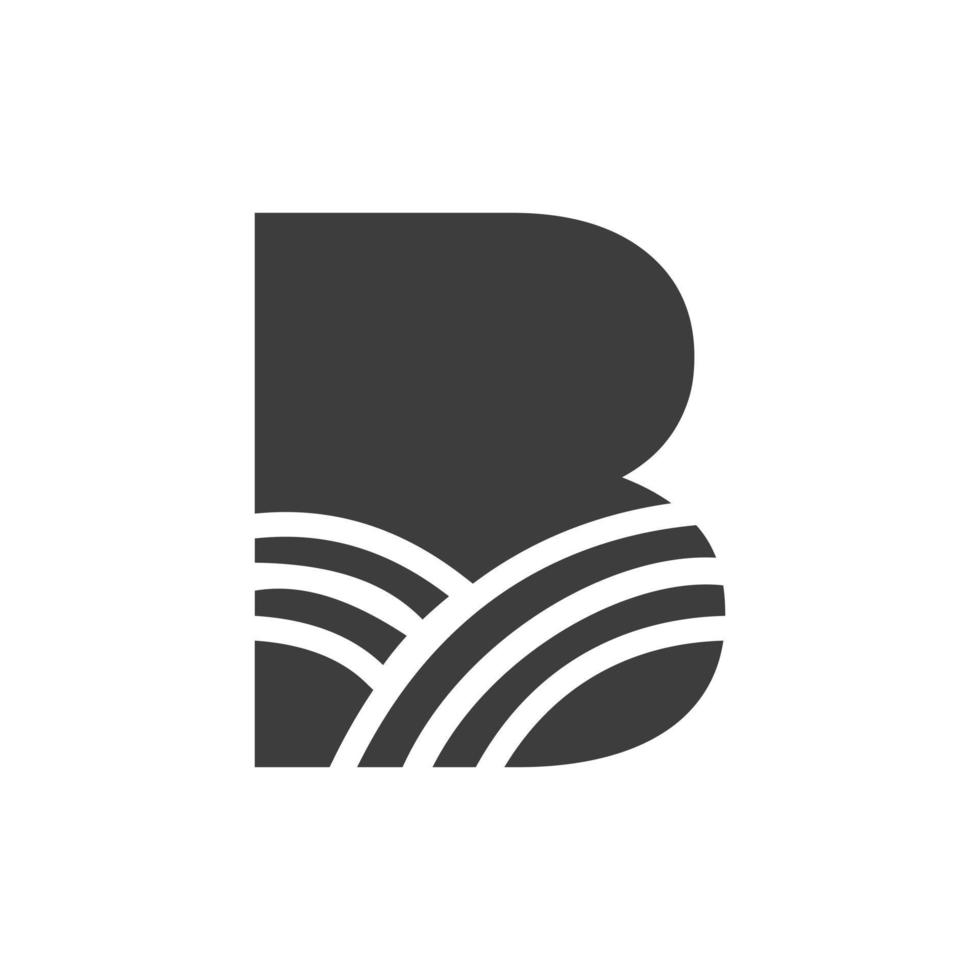 logotipo da agricultura no conceito de letra b. logotipo da fazenda baseado no alfabeto para padaria, pão, pastelaria, identidade comercial de indústrias domésticas vetor