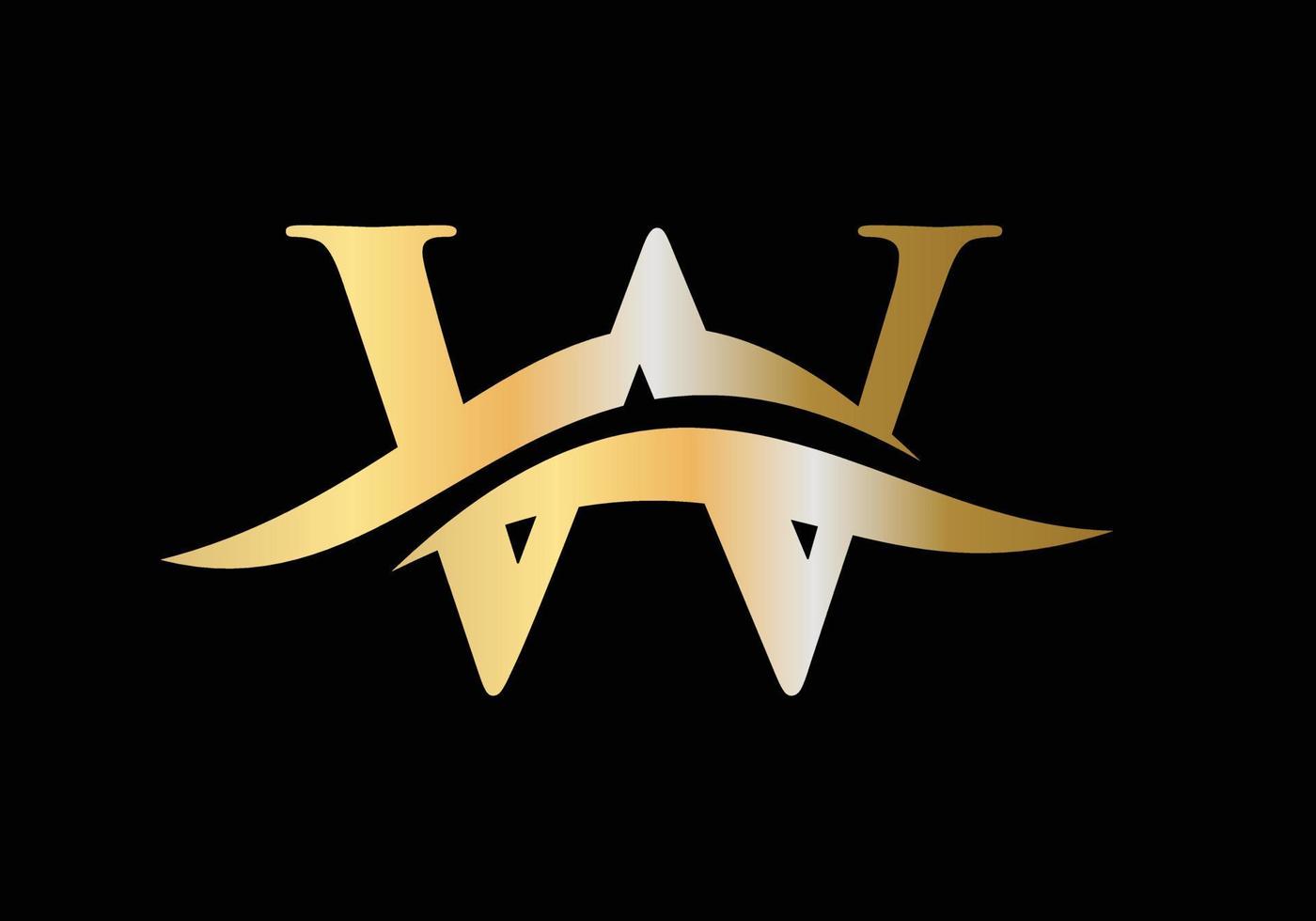 logotipo da letra w com conceito de luxo vetor