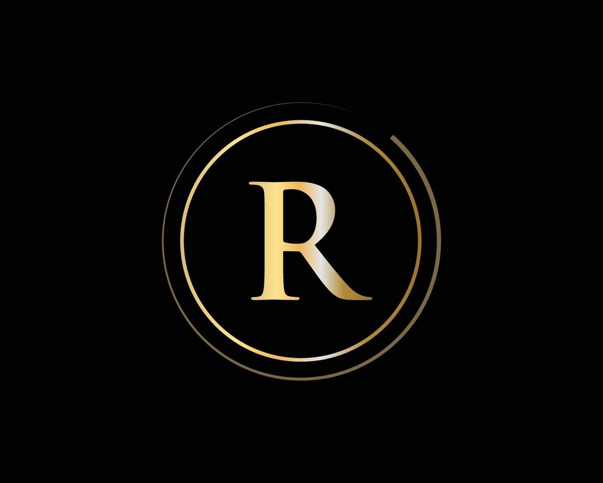 logotipo da letra r para símbolo de luxo, sinal elegante e estiloso vetor