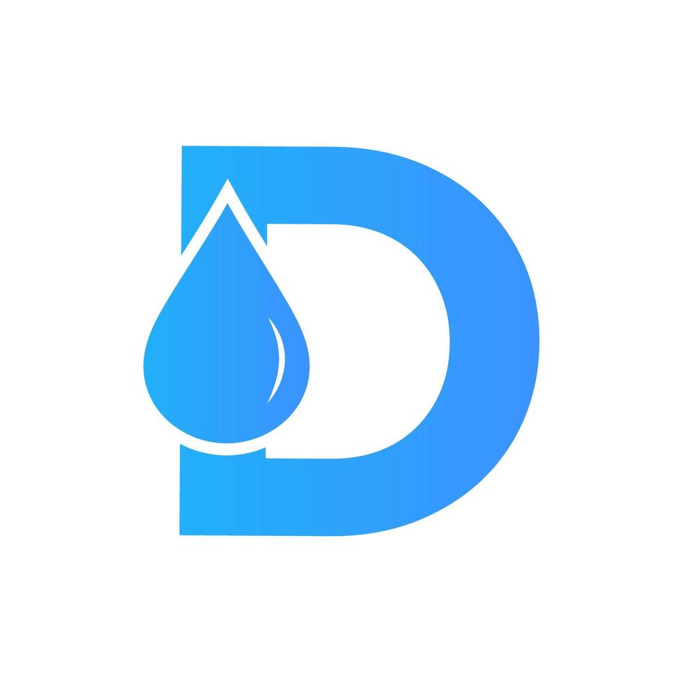 modelo de vetor de elemento de logotipo de água letra d. símbolo de logotipo de gota de água