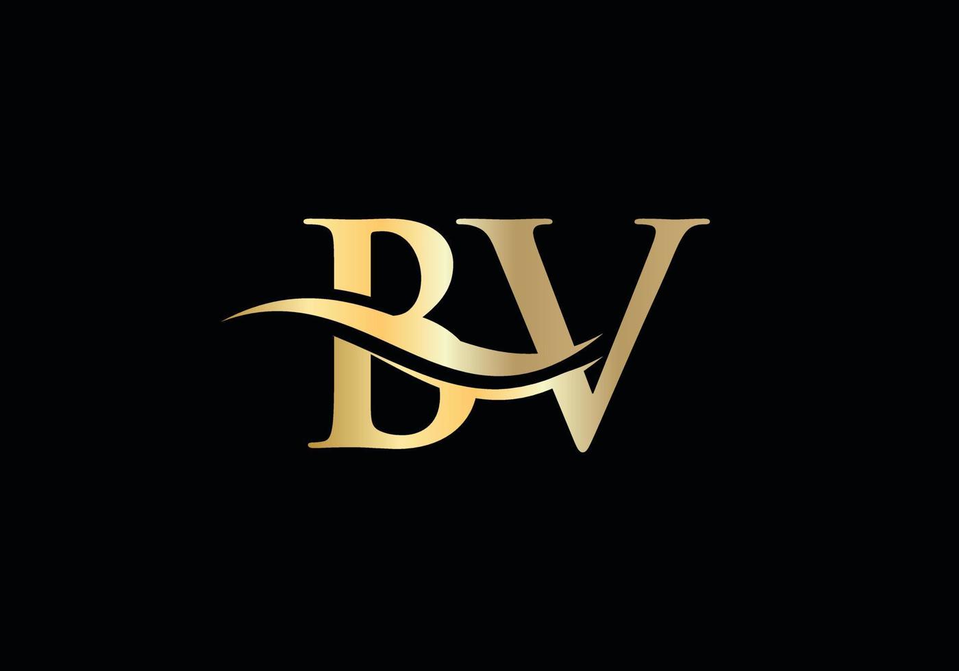 design de logotipo inicial de letra vinculada bv. vetor de design de logotipo moderno letra bv com tendência moderna