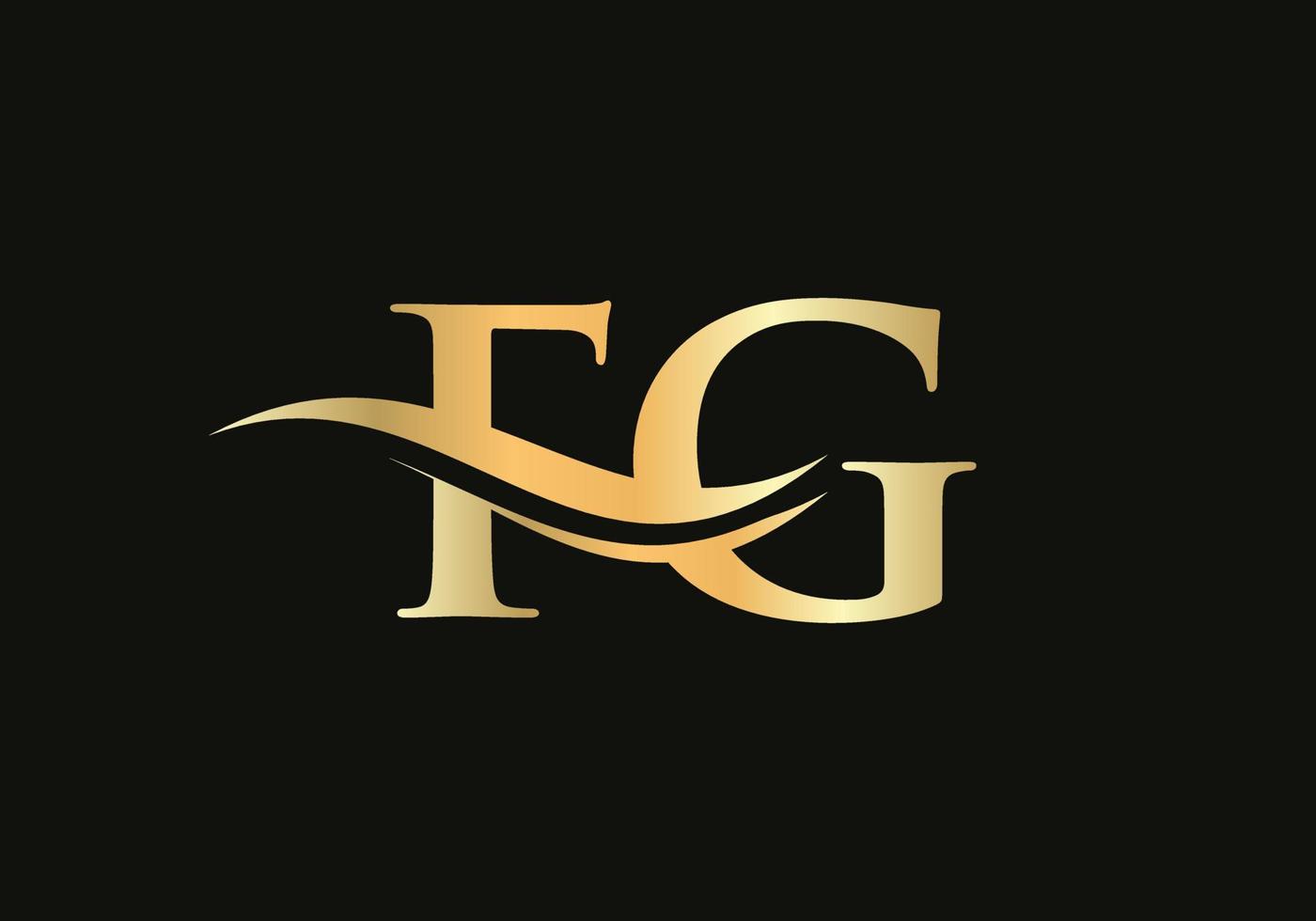 design de logotipo inicial de letra vinculada fg. vetor de design de logotipo moderno letra fg com moda moderna