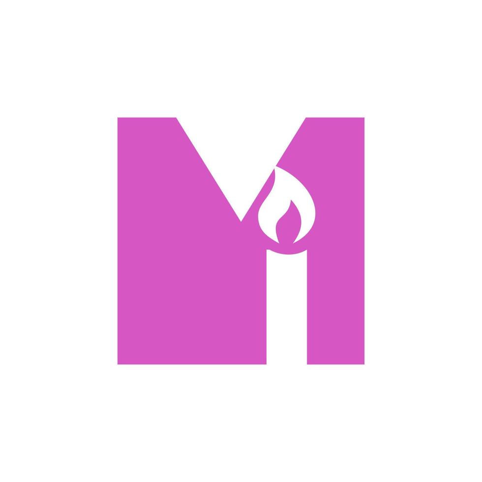 design de logotipo de vela letra m para vetor de símbolo de evento, celebração e festa