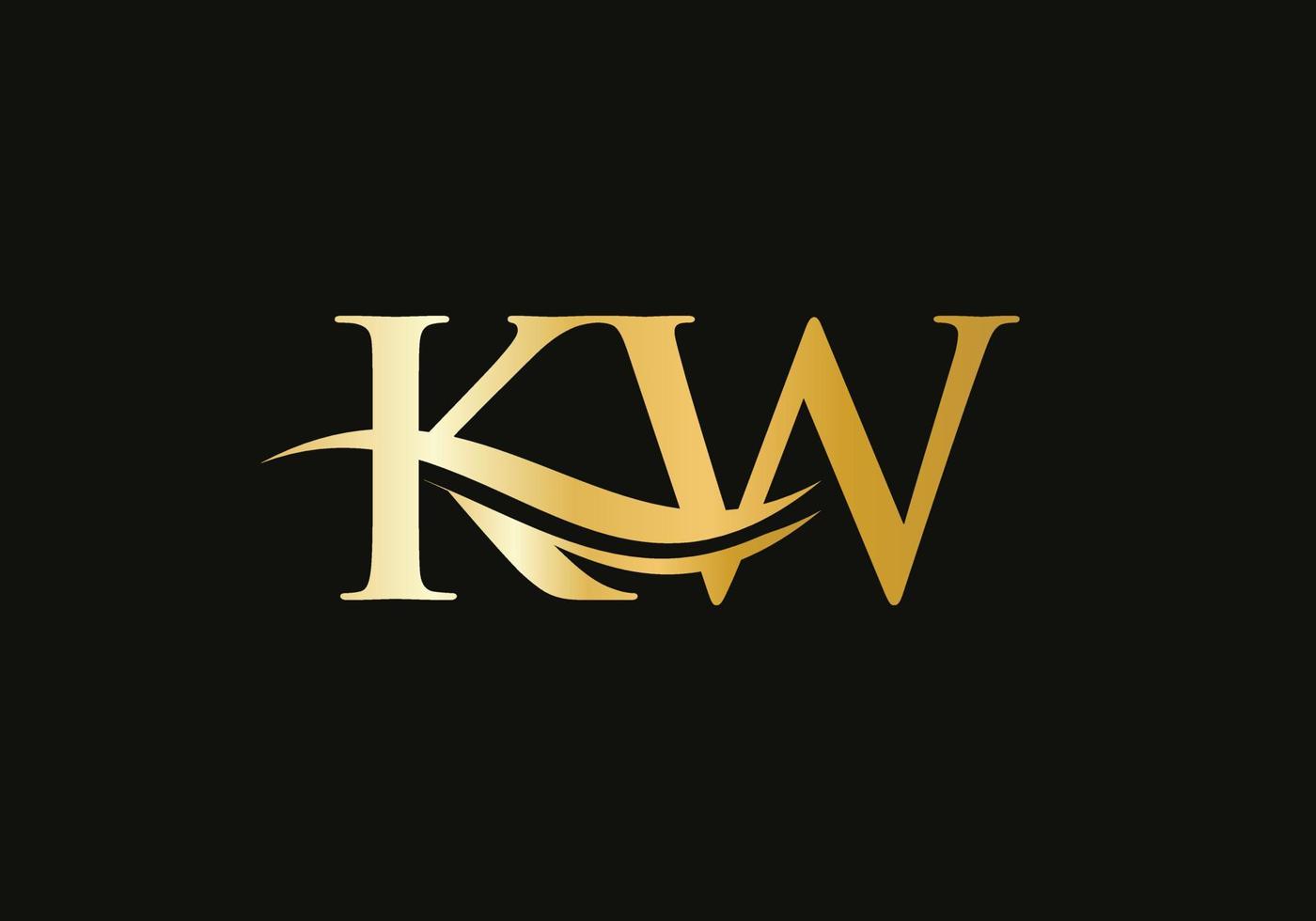 letra inicial kw logotipo vinculado para negócios e identidade da empresa. modelo de vetor de logotipo de letra kw moderno com tendência moderna