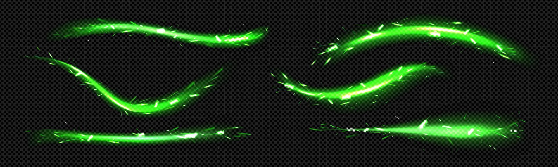 linhas de luz neon abstratas com brilhos vetor