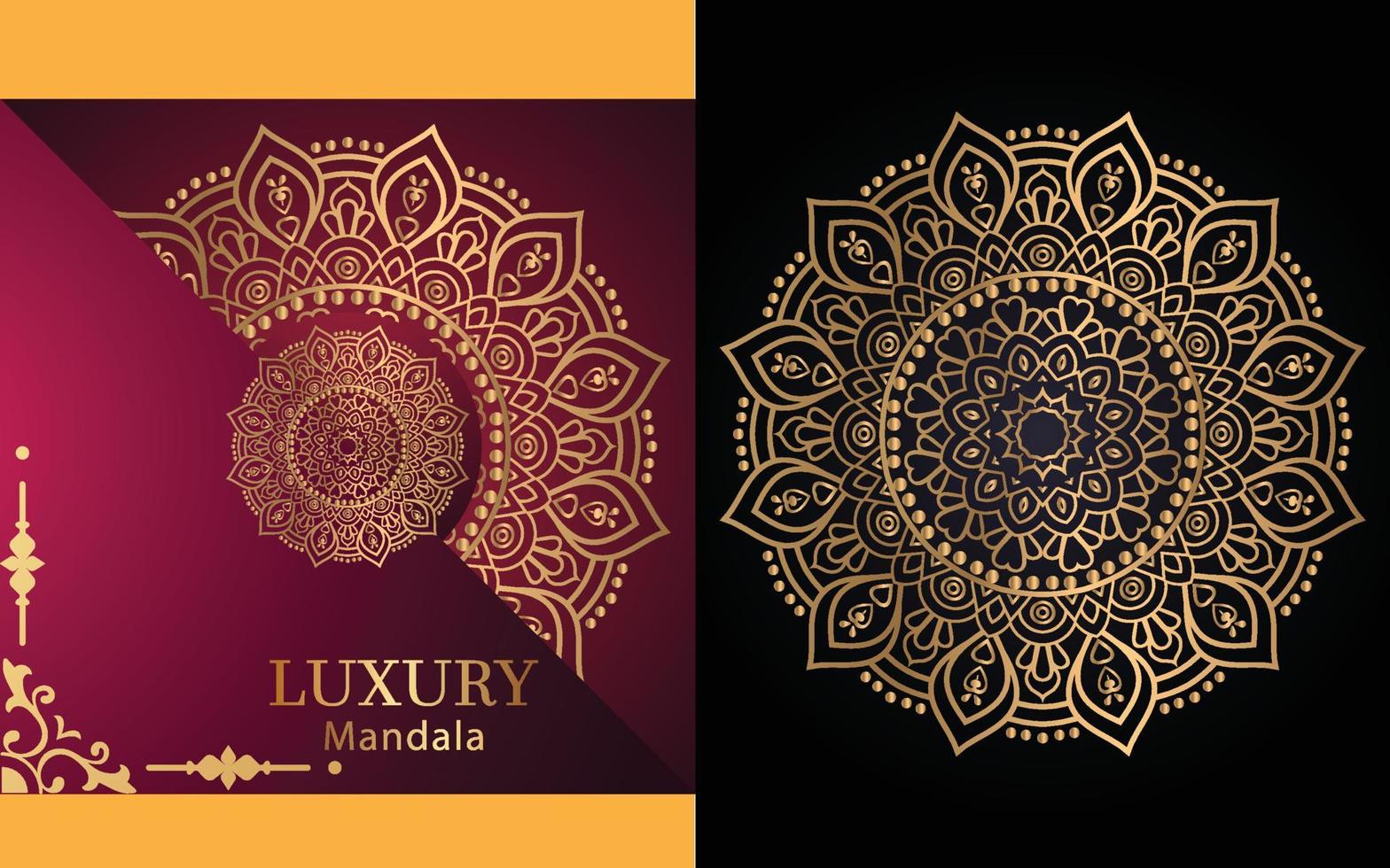 fundo de design de mandala ornamental de luxo em cor dourada para você vetor