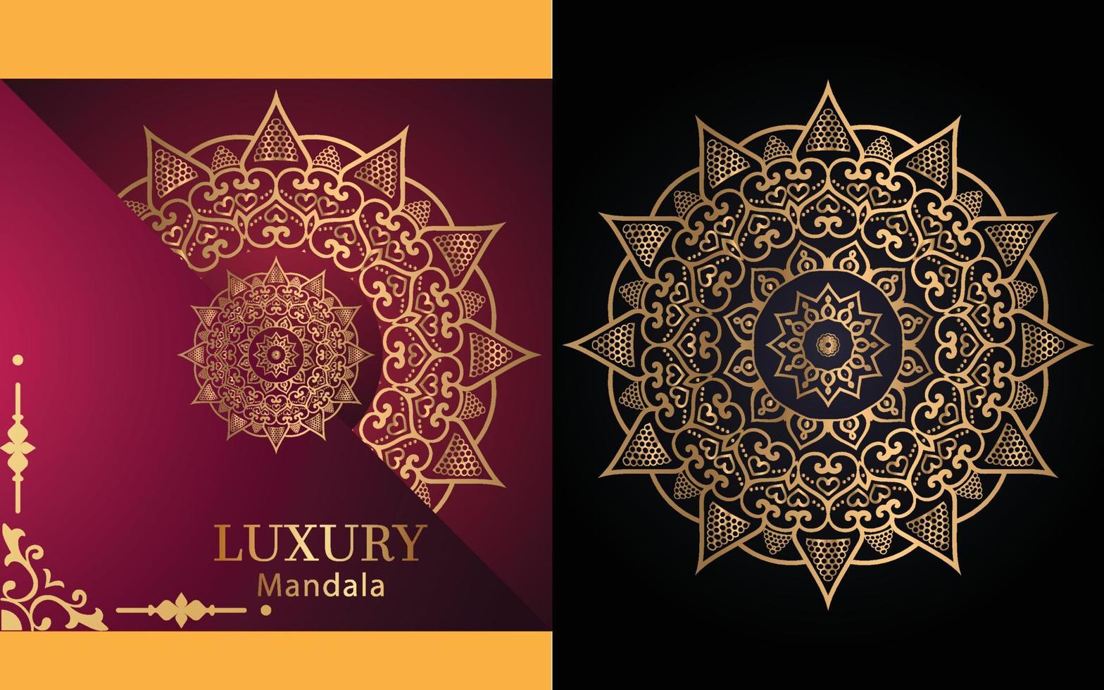 fundo de design de mandala ornamental de luxo em cor dourada para você vetor