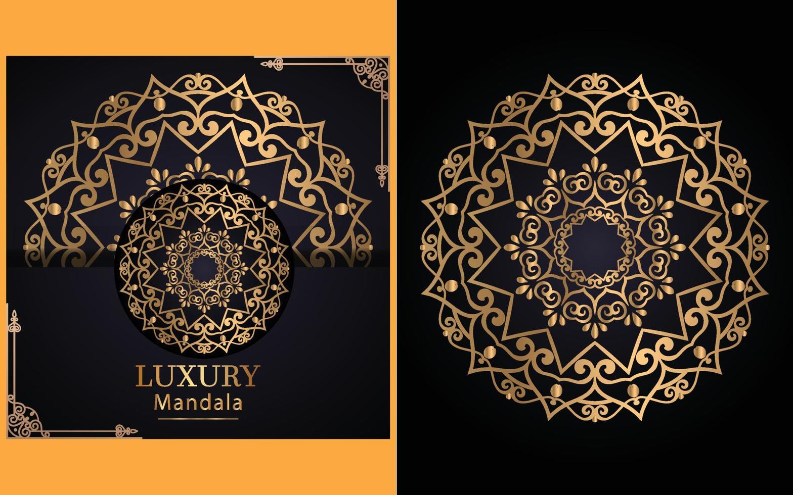 fundo de design de mandala ornamental de luxo em cor dourada para você vetor