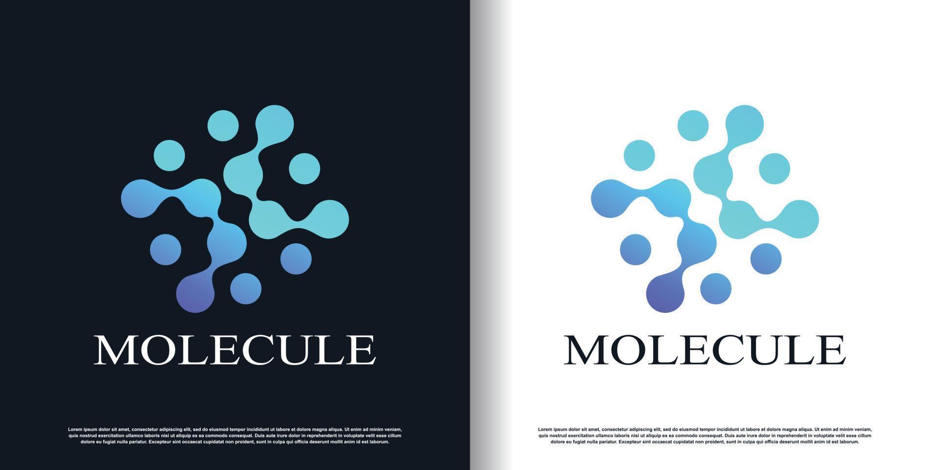 vetor de design de logotipo de molécula com vetor premium de estilo único criativo moderno