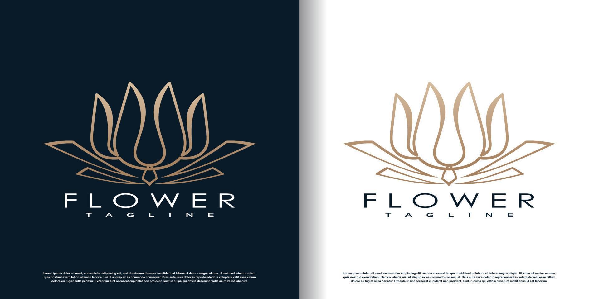 design de logotipo de flor com vetor premium de conceito criativo