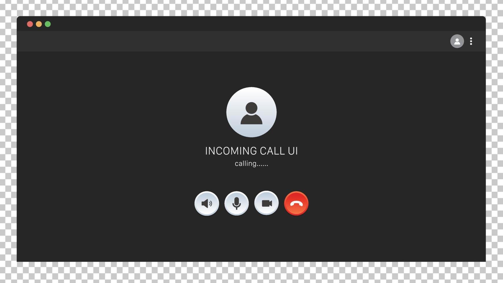 interface de usuário da tela de chamada recebida ui. para site e ilustração vetorial de aplicativos móveis vetor