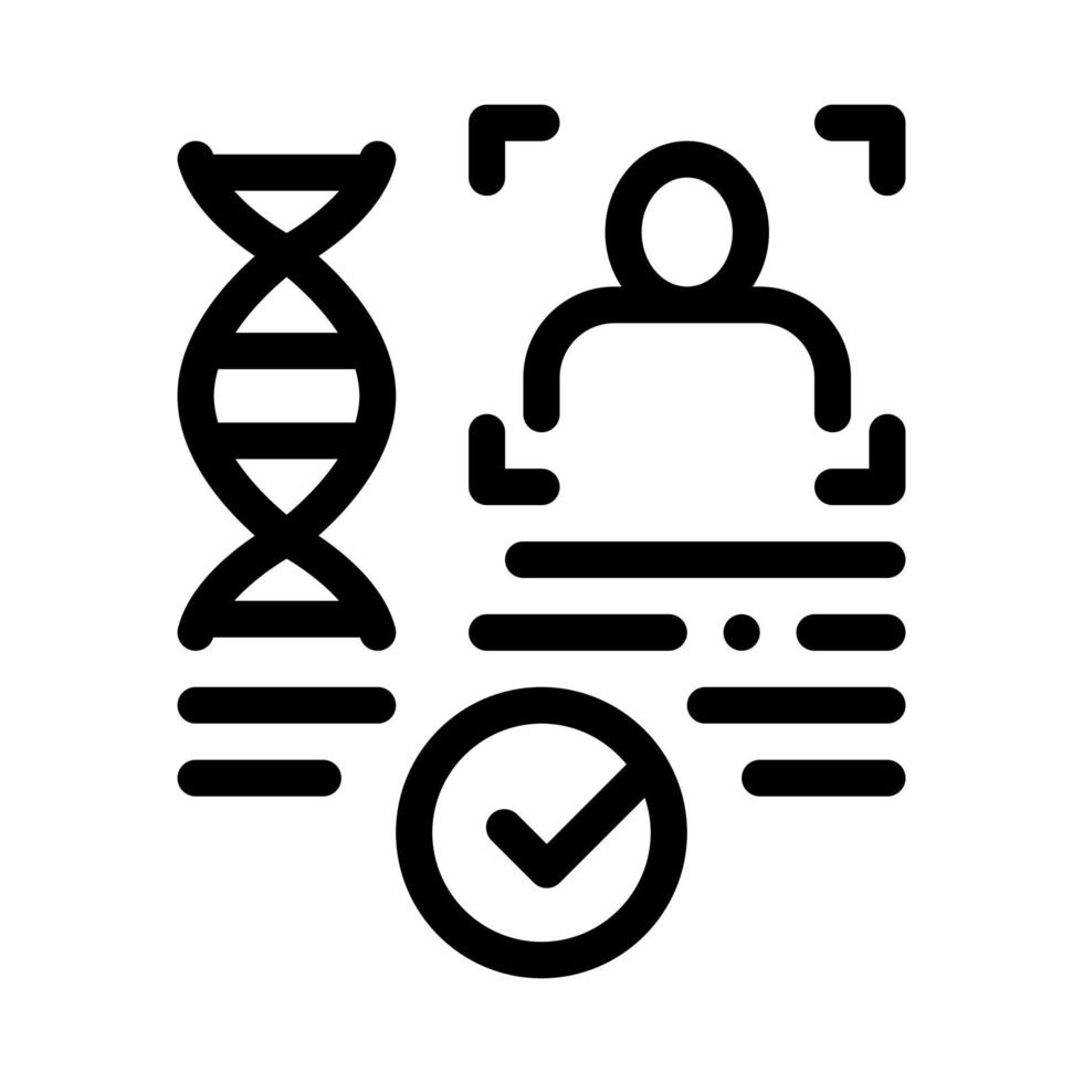 ilustração de contorno do ícone do arquivo dna de confirmação vetor